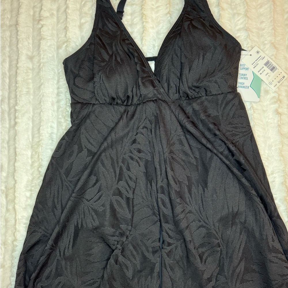 Black Textured Sleeveless Dress